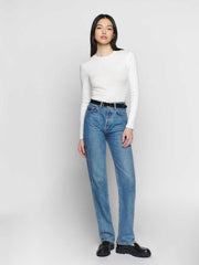 Reformation Davy Long Sleeve Crewneck Tee - Ivory