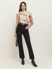 Reformation Cynthia High Rise Straight Jeans - Black