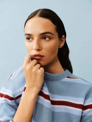 Reformation Cashmere Boyfriend Sweater - Bluebell Multi Stripe