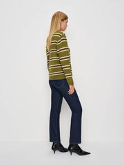 Reformation Cashmere Boyfriend Sweater - Pear Multi Stripe