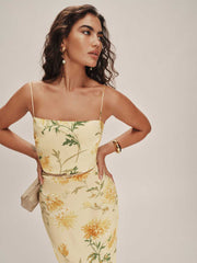 Reformation Frankie Silk Dress - Honeyglow