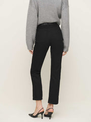 Reformation Cynthia High Rise Straight Cropped Jeans - Black