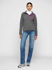 Reformation Patagonia W's Synchilla Snap-t Pullover - Nickel W/ Amaranth Pink