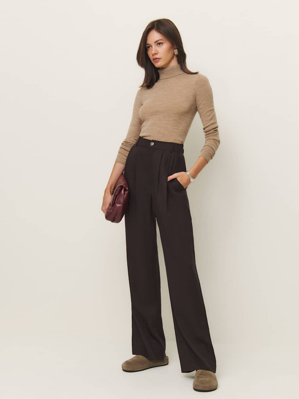 Reformation Mason Pant - Black Currant