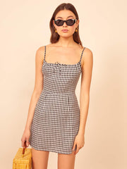 Reformation Violaine Linen Dress - April Check