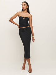 Reformation Iris Knit Skirt - Black