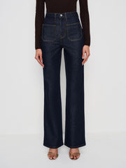 Reformation Alyssa Stretch High Rise Wide Leg Jeans - Seneca