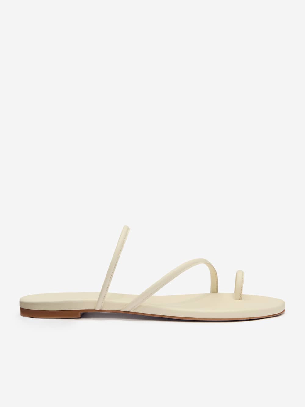 Reformation Ludo Toe Ring Strappy Flat Sandal - Almond Leather