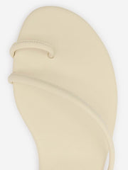 Reformation Ludo Toe Ring Strappy Flat Sandal - Almond Leather