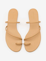 Reformation Ludo Toe Ring Strappy Flat Sandal - Buff