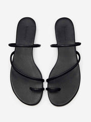 Reformation Ludo Toe Ring Strappy Flat Sandal - Black