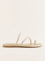Reformation Ludo Toe Ring Strappy Flat Sandal - Gold