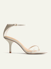 Reformation Gigi Strappy Mid Heel Sandal - Almond
