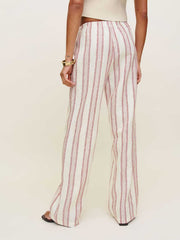 Reformation Olina Linen Pant - Avignon Stripe