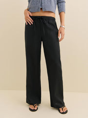 Reformation Olina Linen Pant - Black