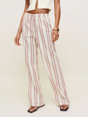 Reformation Petites Olina Linen Pant - Avignon Stripe