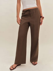 Reformation Petites Olina Linen Pant - Chocolate Cake