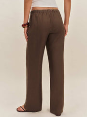 Reformation Petites Olina Linen Pant - Chocolate Cake