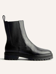 Reformation Katerina Lug Sole Chelsea Boot - Black Tumbled