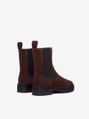 Reformation Katerina Lug Sole Chelsea Boot - Espresso Suede
