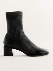 Reformation Louie Stretch Sock Bootie - Black Leather