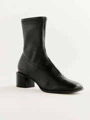 Reformation Louie Stretch Sock Bootie - Black Leather
