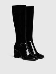 Reformation Nylah Knee Boot - Black Patent