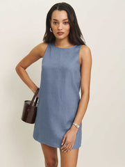 Reformation Jessi Linen Dress - Cornflower