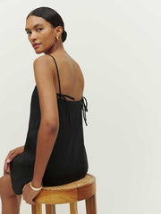 Reformation Aubree Linen Dress - Black