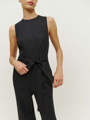Reformation Naomi Linen Jumpsuit - Black