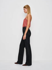 Reformation Alyssa High Rise Wide Leg Long Jeans - Black