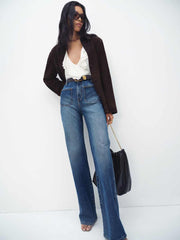 Reformation Alyssa High Rise Wide Leg Long Jeans - Mellusine