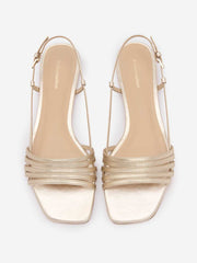 Reformation Millie Lattice Flat Sandal - Gold