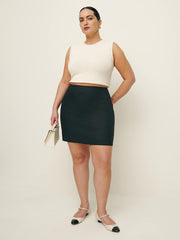 Reformation Veranda Linen Skirt Es - Black
