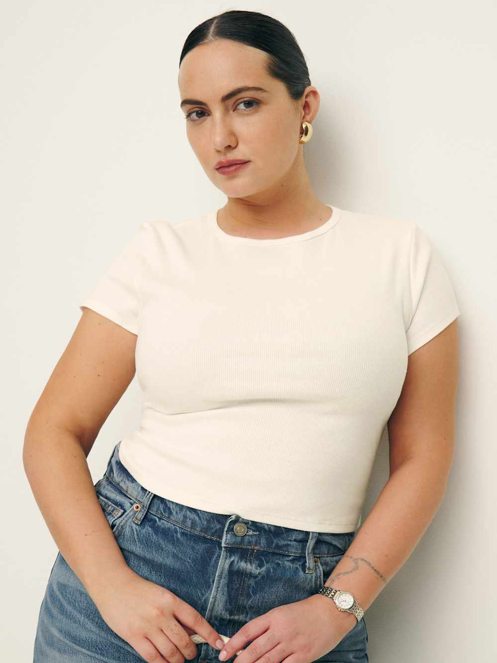 Reformation Muse Tee Es - Ivory