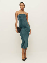 Reformation Ryden Knit Dress - Mermaid Sparkle