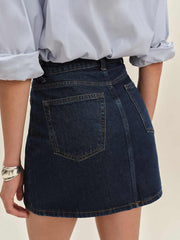 Reformation Lydia High Rise Denim Mini Skirt - Huron