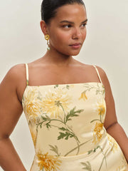 Reformation Frankie Silk Dress Es - Honeyglow