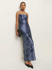 Reformation Petites Frankie Silk Dress - Trieste Border
