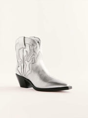 Reformation Otto Mini Western Boot - Silver