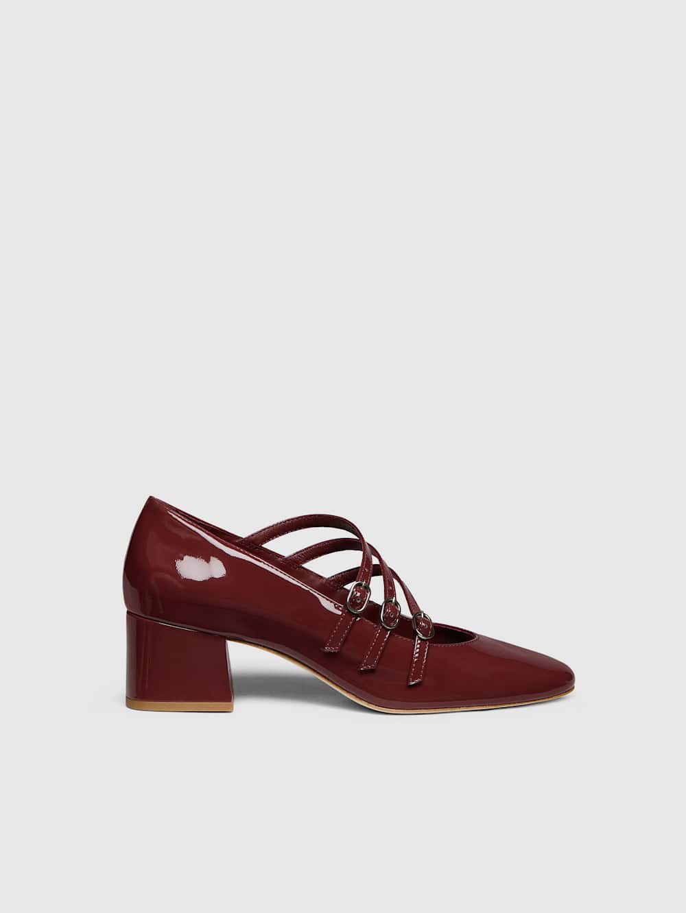 Reformation Mimi Buckle Pump - Berry Jam Patent