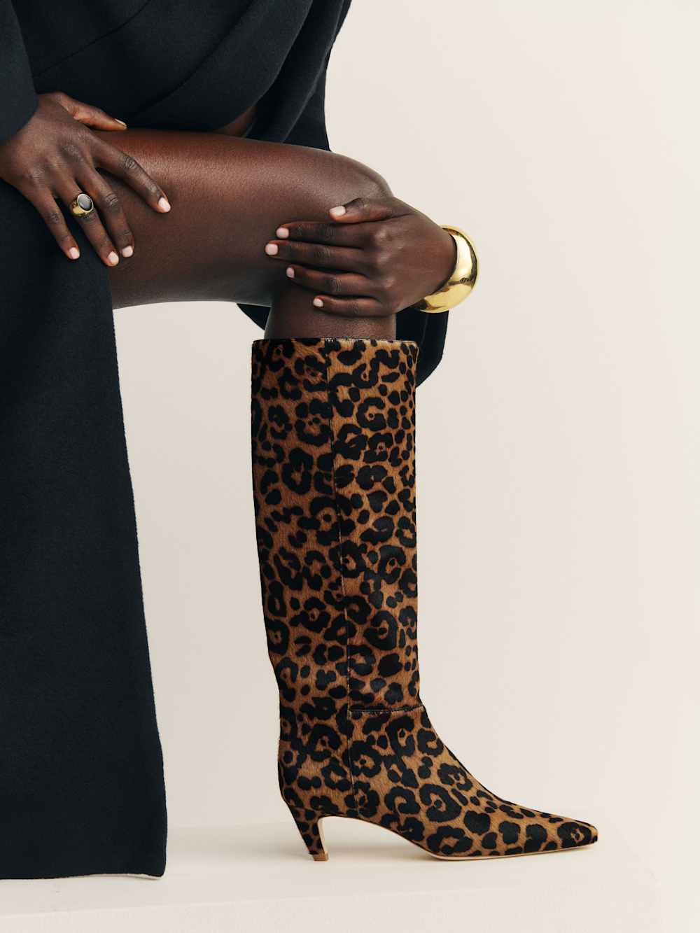 Reformation Remy Knee Boot - Leopard Haircalf
