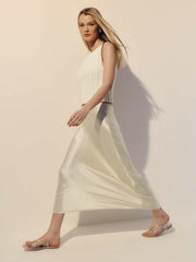 Reformation Petites Layla Silk Skirt - Sugar