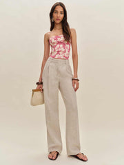 Reformation Overland Silk Top - Lychee