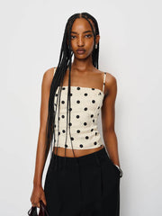 Reformation Overland Silk Top - Sundae Dot