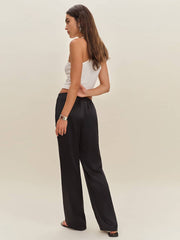 Reformation Olina Silk Pant - Black