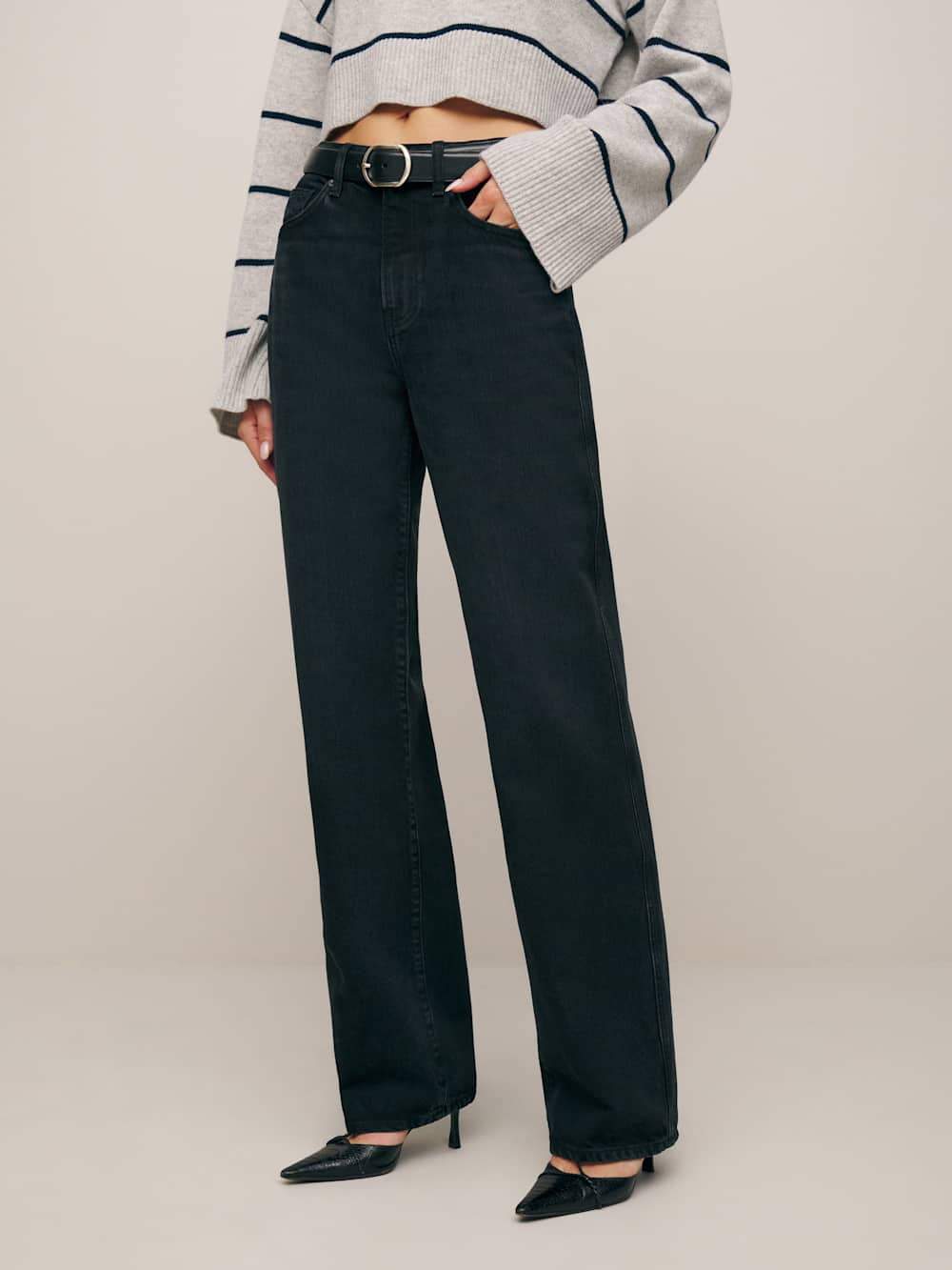 Reformation Val 90s Mid Rise Straight Jeans - Vana