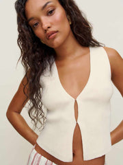 Reformation Myrtle Cotton Sweater - Fior Di Latte
