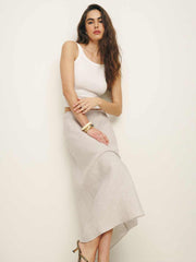 Reformation Petites Layla Linen Skirt - Oatmeal