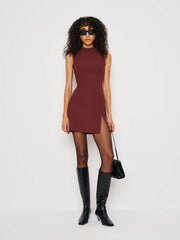 Reformation Skylar Knit Dress - Chianti